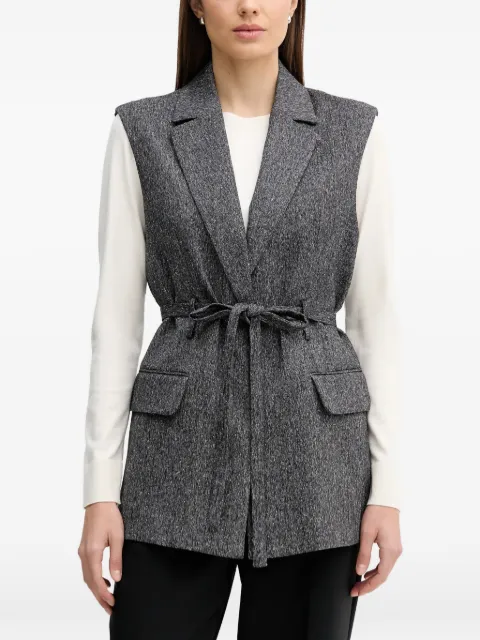 Sisley herringbone belted vest Grey 25FALJ011