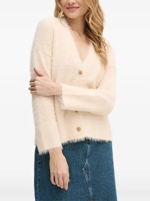 Sisley V-neck fuzzy cardigan Neutrals 19VBM602B