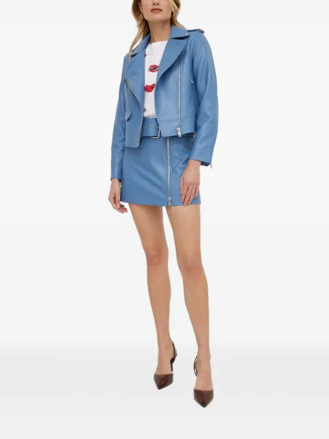 Sisley short belt zip skirt Blue 4WBDL001X