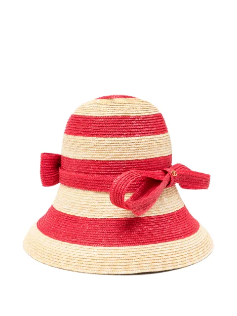 Valentino Garavani striped bow hat Red WHGA44VMD