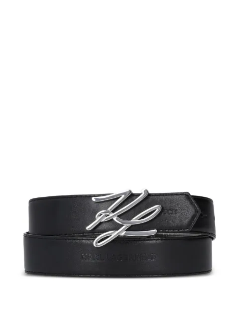 Karl Lagerfeld reversible logo-detail leather belt Black A1W33148979