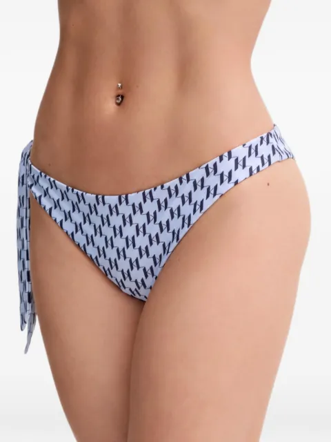Karl Lagerfeld monogram-print side-tie bikini bottoms Blue A1W46042