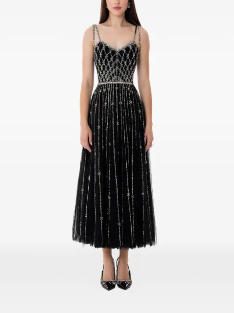 Dina Melwani crystal-embellished midi dress Black DMSS26170161