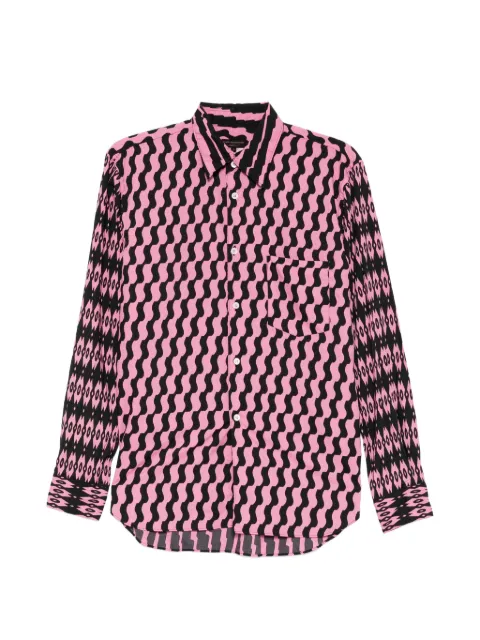 Comme Des Garçons abstract-print long-sleeve shirt Pink PQB007051S26