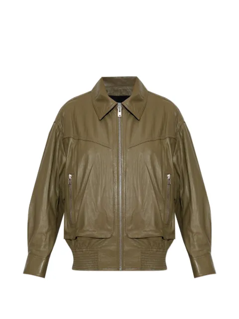 IRO Elif leather jacket Green WM137ELIF