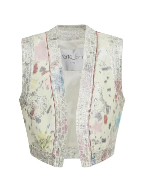 Forte Forte floral-print sleeveless waistcoat Neutrals 14802MYJACKET
