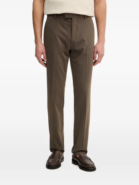 Sisley micro-stripe pressed-crease trousers Brown 48VESF05T