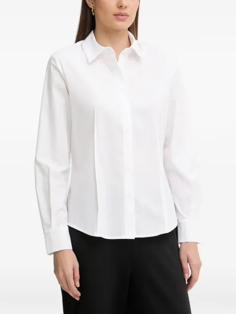 Sisley dart-detail long-sleeve shirt White 5E7SLQ0AD