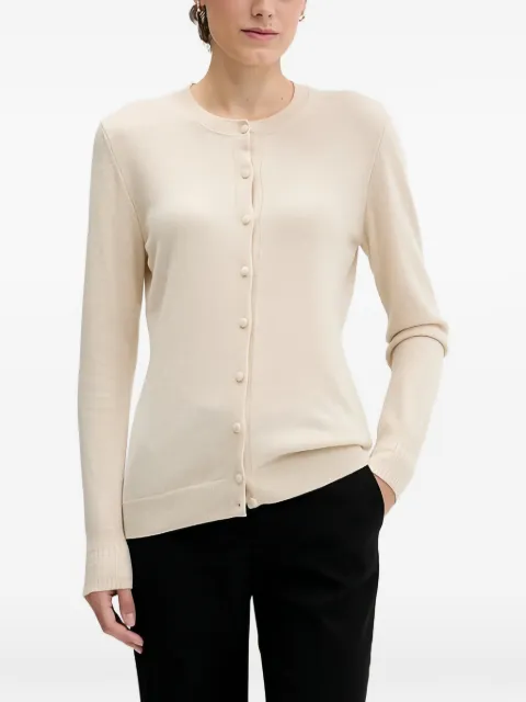 Sisley buttoned round-neck cardigan Neutrals 102HM5237