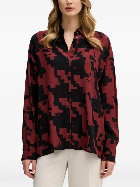 Sisley geometric-pattern shirt Red 5W4VLQ07F