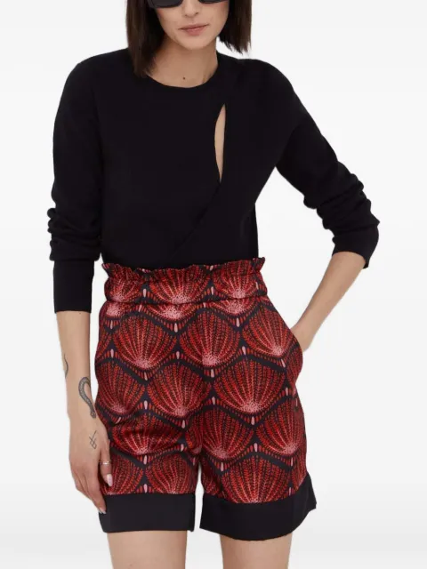 Sisley ruffled patterned shorts Red 4D9NL900E