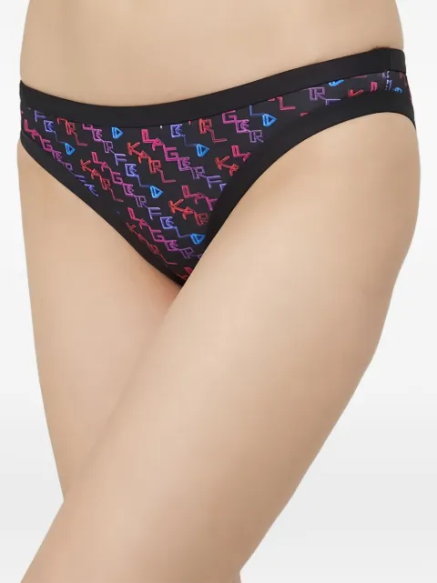 Karl Lagerfeld logo-print bikini bottoms Black KL21WBT18
