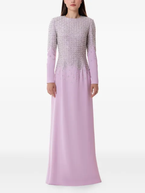 Dina Melwani crystal-embellished maxi dress Pink DMSS26170144