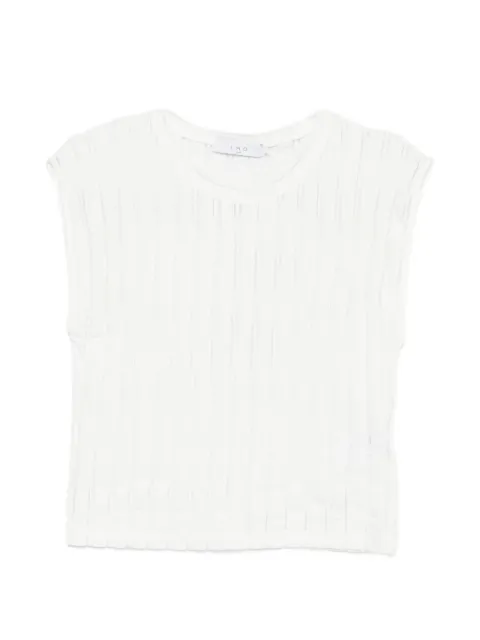 IRO Uzelie sheer-panelled sleeveless cotton top White WM19UZELIE