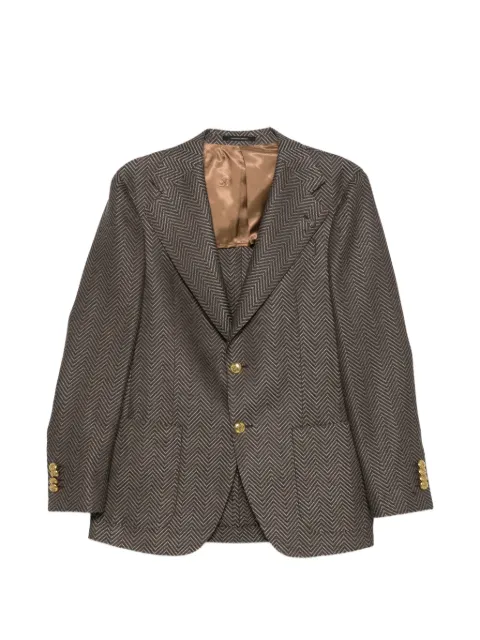 Gabriele Pasini herringbone button blazer Brown 622482741