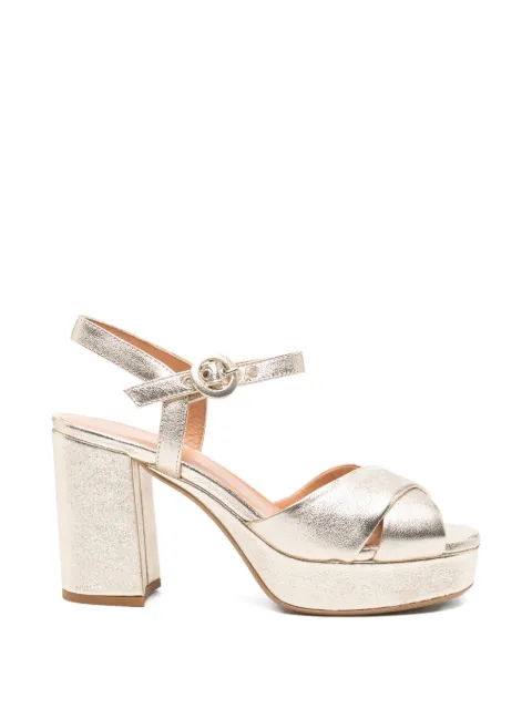 Julie Dee platform-heel crossover-strap sandals Gold BE512