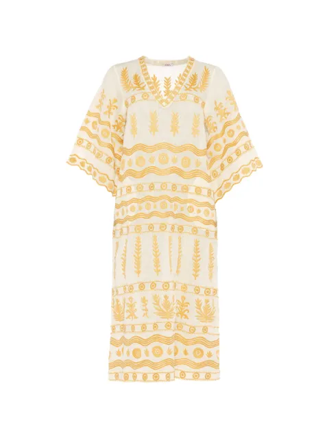 ERES Luxuriance embroidered V-neck midi dress White 202627