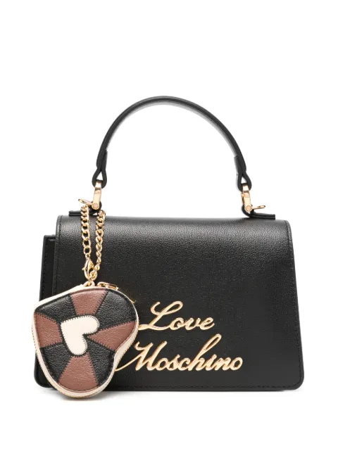 Love Moschino logo charm tote bag Black JC4273PP0OK10