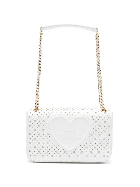 Love Moschino heart-perforated cross body bag White JC4291PP0OKK0