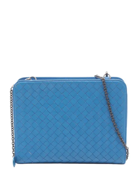 Bottega Veneta Pre-Owned 2012-2026 Nappa Intrecciato Wallet on Chain shoulder bag Blue QLZT18M4ALGORD15