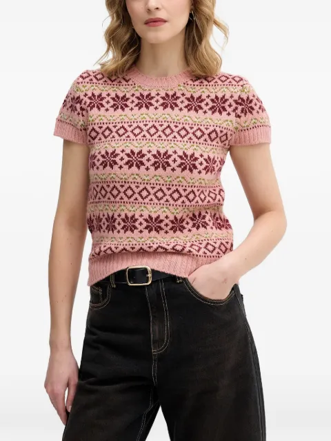 Benetton Stranger Things patterned sweater Pink 171RE10EN