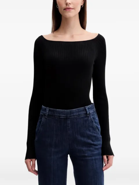 Benetton ribbed-knit boat-neck sweater Black 16UYD10E7