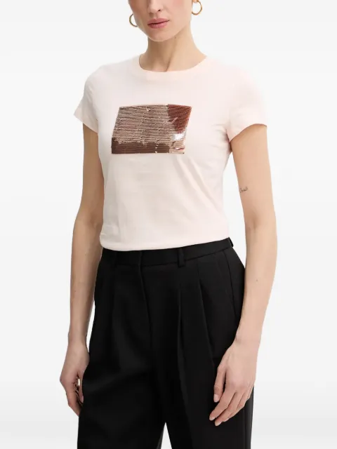 Armani Exchange sequin-embellished T-shirt Pink 8NYTDLYJ73Z