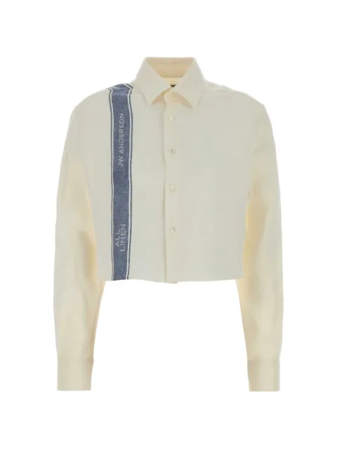 JW Anderson cropped stripe-detail shirt Neutrals SH0384PG1898