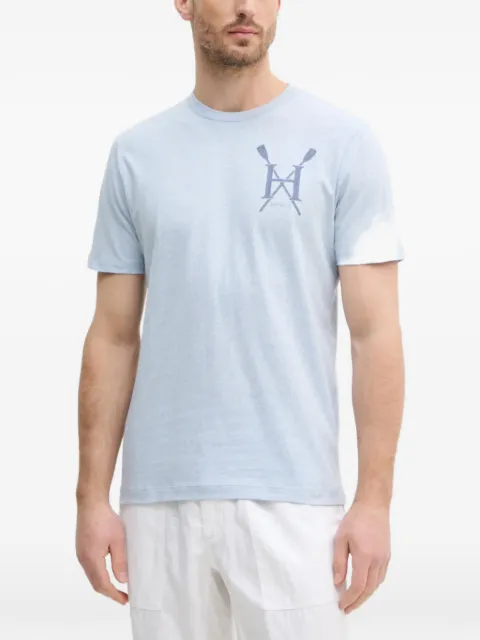Hackett London logo-print T-shirt Blue HM500891