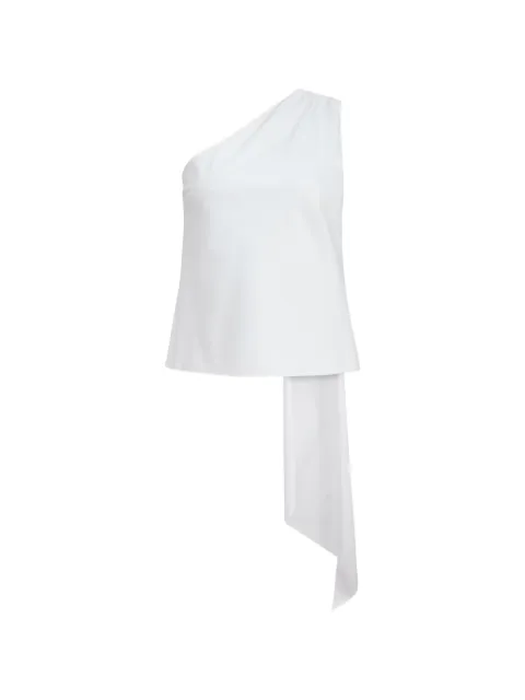 Toccin Vik one-shoulder cascade cotton top White TS6440T094