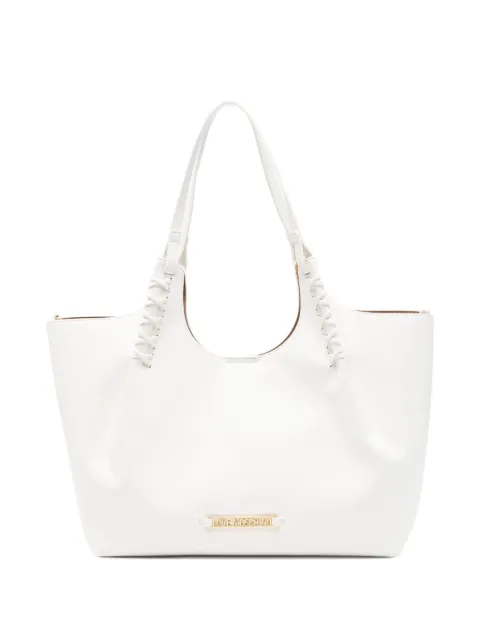 Love Moschino logo-plaque tote bag White JC4297PP0OKL0
