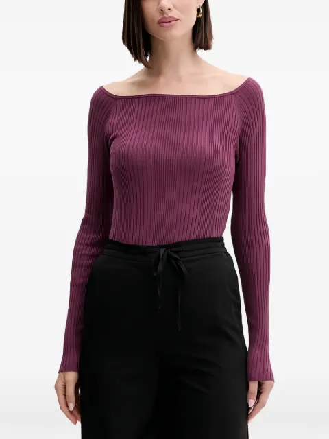 Benetton ribbed long-sleeved sweater Purple 16UYD10E7