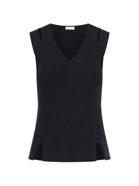 Roberto Collina Smanicato cut-out ribbed top Black 261FXA31214