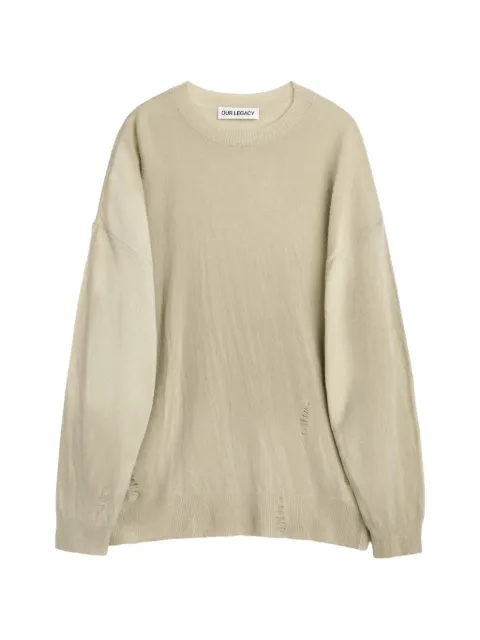 OUR LEGACY spray-dye distressed sweater Neutrals M2263SM