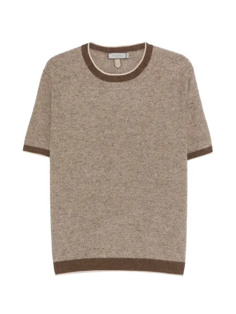 Canali trimmed short-sleeve T-shirt Brown MK02462C1181