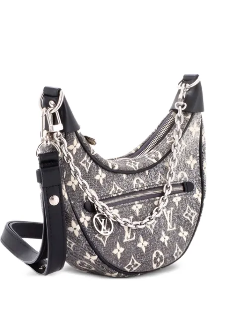 Louis Vuitton Pre-Owned Loop Handbag Monogram Jacquard Denim hobo bag Black ZX4S1BAT1ZQQJGTC
