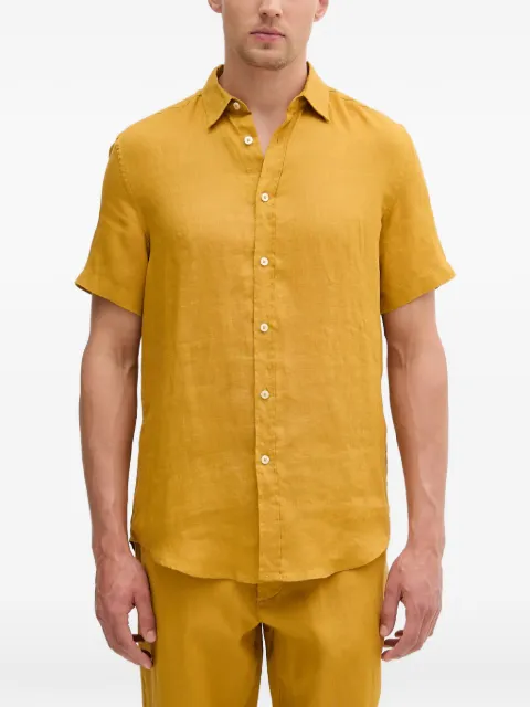 Benetton short-sleeve linen shirt Yellow 5BKU5QJH8