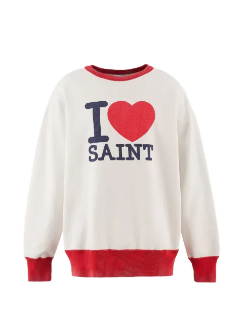 SAINT MXXXXXX print crew-neck sweater White SMMK80000055