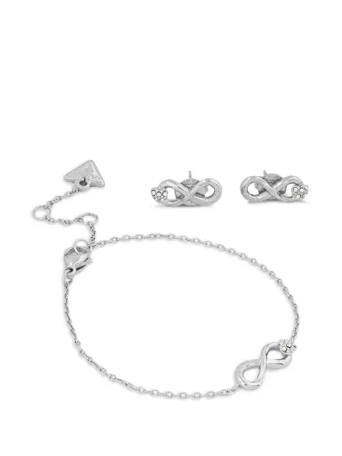 GUESS USA Love Bites infinity-motif crystal-embellished jewellery set Silver JUBS06009JW