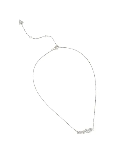GUESS USA Chandelier crystal-embellished box-chain necklace Silver JUBN05358JW