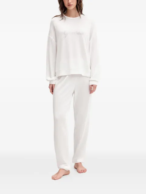 GUESS USA rhinestone-embellished logo-script pajamas White O5BX21K3352