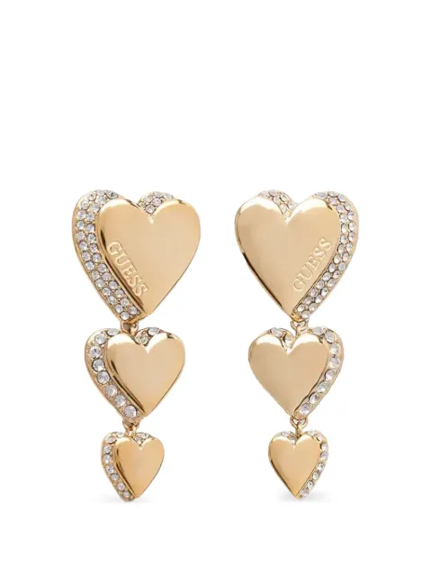 GUESS USA heart-motif drop earrings Gold JUBE06072JW