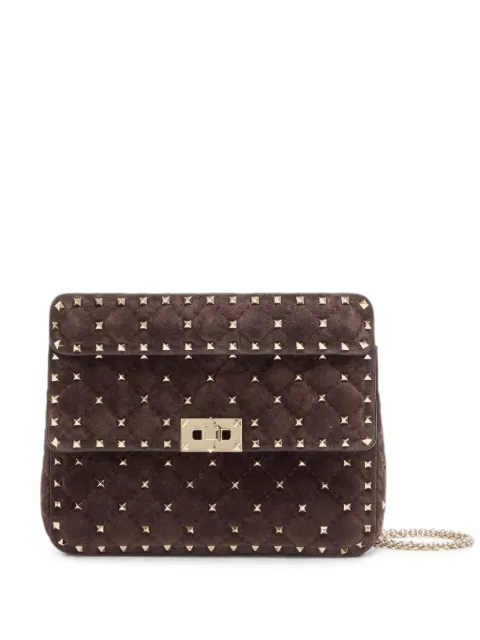 Valentino Garavani Rockstud Spike medium suede gag Brown WB0122KQQ