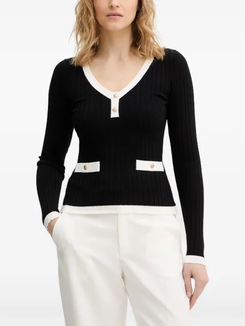 GUESS USA ribbed buttoned sweater Black W6RR26Z3HP2