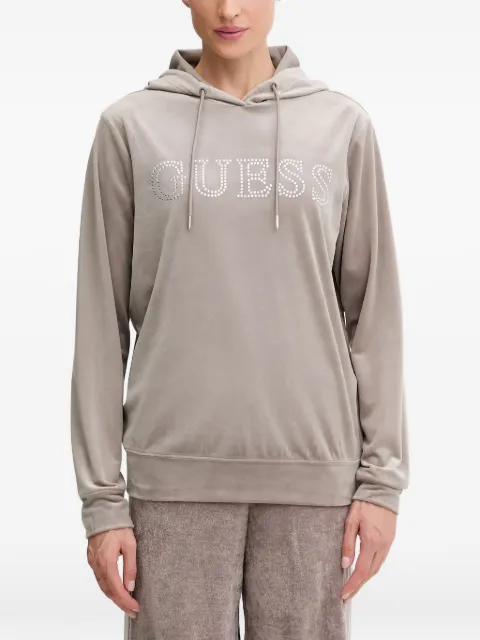 GUESS USA logo-embellished hoodie Neutrals V4RQ25K0232