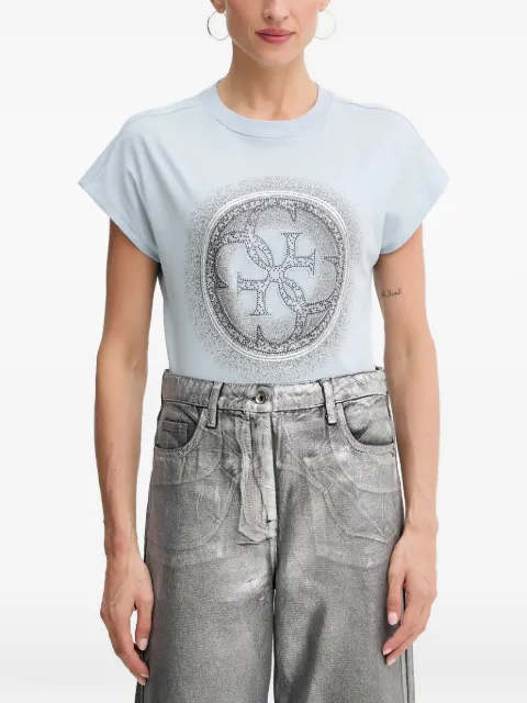 GUESS USA 4G embellished short-sleeve T-shirt Blue W5YI14I3Z14