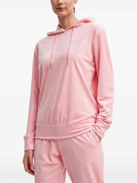 GUESS USA rhinestone-embellished hoodie Pink V4RQ25KBXI2