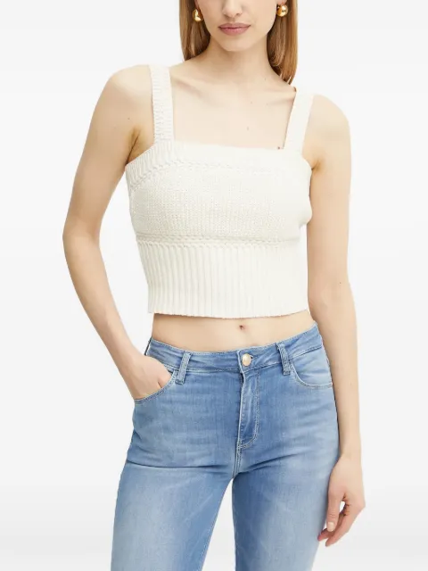 GUESS USA Erynn cable-knit ribbed top Neutrals W5GR34Z3M00