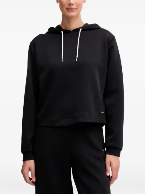 GUESS USA logo-embossed hoodie Black V5YQ04KBSL2