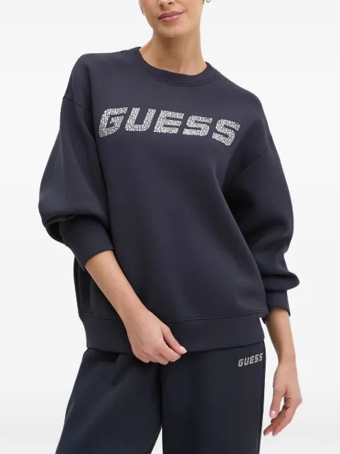 GUESS USA logo-embellished sweatshirt Blue V4BQ15K7UW2